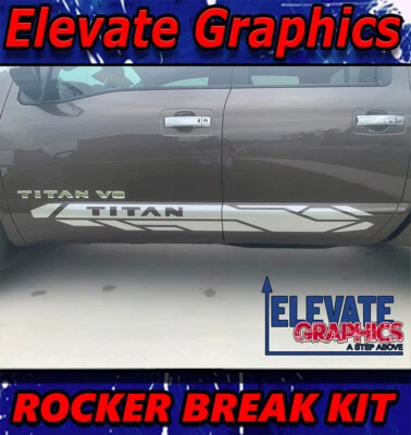 2010-2024 Fits Nissan Titan Stripes Side Rocker Break Vinyl Graphics 3m Decals — 第 1/4 张图片