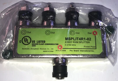 DirecTV MSPLIT4R1-02 4 Way SWM Green Splitter SWiM 2-2150 MHz NEW-SHIPS N 24 HRS - Image 1 of 4