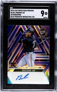 2024 Leaf Press Pass Prem. Brooks Lee Auto BA-BL1 Blue Prismatic Refractor 1/25 - Picture 1 of 2