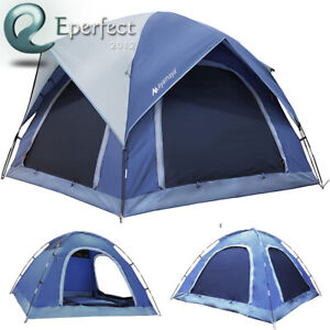 4 Person Dome Camping Tent Easy Up Removable Rainfly for Family Hiking Traveling