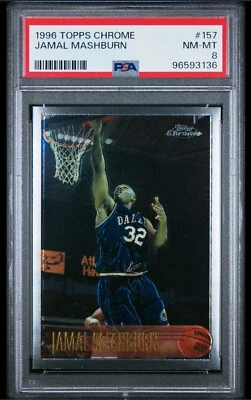 1996-97 Topps cromo #157 Jamal Mashburn Dallas Mavericks casi nuevo-como nuevo con verde PSA 8 Foto 1 de 3