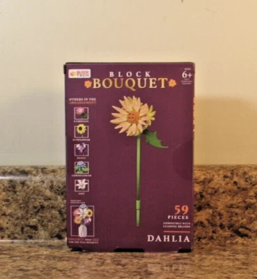 Block Bouquet Dahlia Flower Building Block Set 59 Pieces NEW - Image 1 of 3
