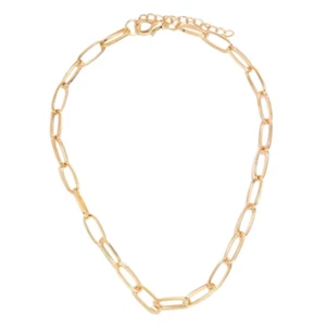 Fashion Men Women Neck Chain Golden Alloy Necklace Banquet Party Decor - Picture 1 of 2