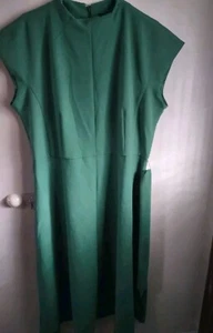 abiti verdi per festa cocktail, comunione o qualsiasi evento taglia 14 con zip eleganti - Foto 1 di 10