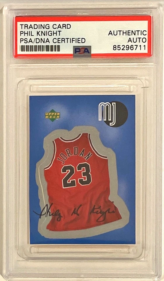 1998 UD Michael Jordan Shoes Phil Knight Nike Signed Auto Sticker #30 PSA/DNA - Image 1 of 1