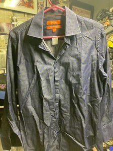 Tallia Mason Fit Shirt Mens 15 32/33 grey w sm Blue flowers Lord & Taylor - Picture 1 of 3