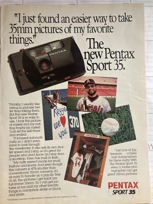 1983 Print Ad Of Reggie Jackson In Angels Uniform For Pentax - Image 1 of 4