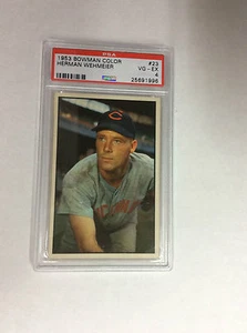 1953 BOWMAN COLOR #23 HERMAN WEHMEIER PSA VG- EX 4 - NICE CARD - Picture 1 of 2