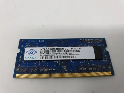 SONY PCG-31311W RAM Memory 2GB PC3-10600S DDR3 NANYA NT2GC64B88BONS - Image 1 of 4