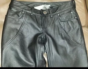 Nuevo con etiquetas Harley Davidson Mujer Cuero Pantalones de montar 98065-13VW 4 Low Rise Hip Hugger - Imagen 1 de 6