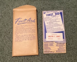 Vintage 1942 Erste Hilfe Kartei Klappkarte Werbung alte Lyme CT NOS - Bild 1 von 1