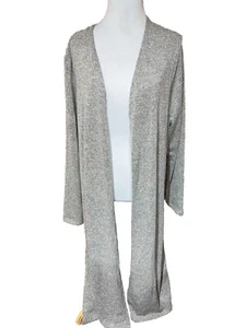 Emerald Curvy Shannon Cardigan Gray Open Front Duster Size 2X NWT - Picture 1 of 13