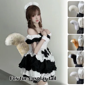 Fox Fur Tail Waist Plushly Animals Fox Tail Cosplay Props Bendable Lifelike Tail - Picture 1 of 17