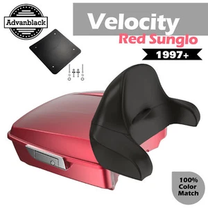 Rushmore Chopped Tour Pack Wrap Around VELOCITY RED SUNGLO For Harley/Softail - Picture 1 of 12