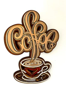 Laser Cut Coffee Wanddeko 19 x 14 cm - Bild 1 von 3