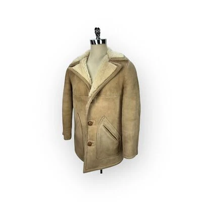 Abrigo de piel de oveja genuina vintage sin marca para hombre 42 Foto 1 de 4