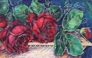 Rote Rosen Vintage Postkarte 3,5"x5,5" verschickt 1910 Troy Miami Ohio - Bild 1 von 2