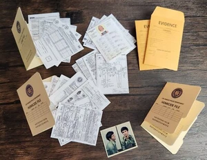 1/6 SCALE Mini Police Homicide CSI Paperwork, 2 Folders, 2 Evidence, 20 Document - Picture 1 of 13
