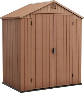 Garden Shed Keter Darwin 6 x 4 ft BROWN Outdoor Apex Patio Plastic Storage - Picture 1 of 12