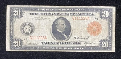 1914 $20 Chicago Red Seal Federal Reserve Note  - Image 1 of 2