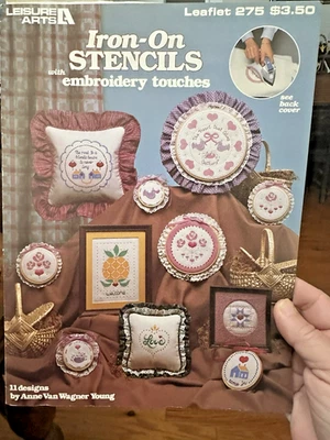 Leisure Arts IRON-ON STENCILS with embroidery touches Leaflet # 275 - 2 used - Image 1 of 4
