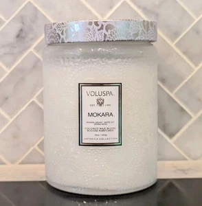 Voluspa Large Glass Jar Candle Mokara 16 oz NEW Orchid Lily Japonica Coconut Wax - Picture 1 of 6
