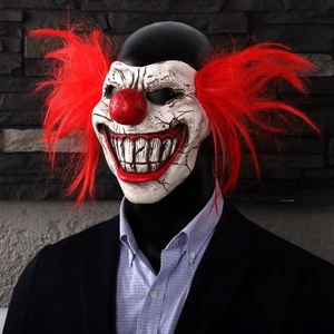 Twisted Metal Sweet Tooth Joker Mask Cosplay Bloody Half Face Clown Latex Masks - Picture 1 of 6