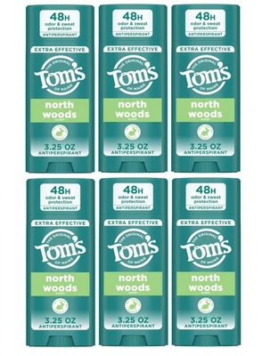 Desodorante antitranspirante Tom’s of Maine North Woods, 48 HR, 3,25 oz, paquete de 6 Foto 1 de 4