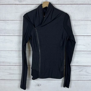 Lululemon Women 6 Black Bhakti Double Zipper Yoga Jacket Asymmetrical  - Picture 1 of 6