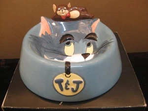 VINTAGE WARNER BROS. STUDIO TOM AND JERRY CAT BOWL WITH BOX - Picture 1 of 10