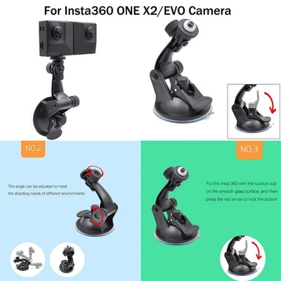 Suction Cup Holder 180°Desktop Stand Mount Holder for Insta360 ONE X2/EVO Camera - Image 1 of 4