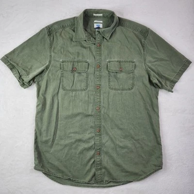 OLD NAVY Button Shirt Army Green Men XL Tall Slim Fit Coupe Etroite Short Sleeve - Image 1 of 4
