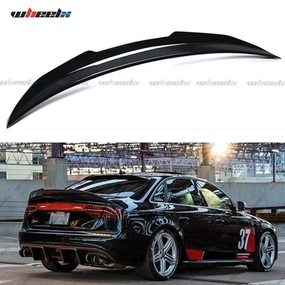 Gloss Black PSM Style Rear Trunk Spoiler Wing Lip For 2008-2012 Audi A4 B8 Sedan Foto 1 de 4