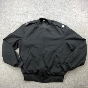 US Army Officer Jacket Mens 44 Long Black Poly Wool Bomber Epaulets Lt Col - Picture 1 of 11