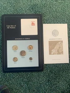 Coin Sets of All Nations Norway UNC 10,50 Ore, 1,5,10 Kroner 1983-84 Inc Card - Picture 1 of 6