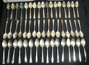 Lot of 100 Assorted Vintage Silverplate Teaspoons - Lot#3 - Picture 1 of 8