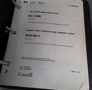 RR Nene 10 Engine Storage/Handling/Shipping Instructions, C-14-170-000/VP-000 - Picture 1 of 6