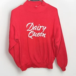 Felpa vintage Dairy Queen donna grande rossa Bassett Walker pittori finti - Foto 1 di 7