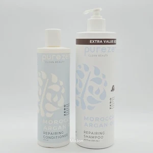 Lot Of 2 Purezero Moroccan Argan Oil Shampoo & Conditioner 20 & 12 Oz - Picture 1 of 6