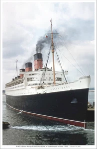 OCEAN LINERS 2004b Cunard Line Queen Mary Departing Southampton 11 x 17 - Picture 1 of 4