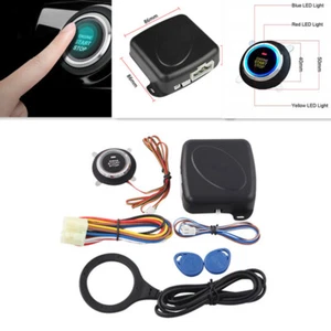 Car Keyless Start Stop Button Engine Push RFID Lock Keyless Entry Burglar System - Picture 1 of 10