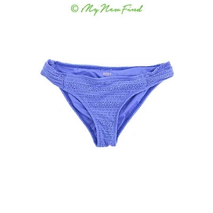 Parte inferior de bikini Roxy Swim Paradise con volantes talla L corte láser etiqueta lateral azul B87 - Imagen 1 de 2