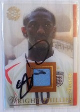 FUTERA Shaun Wright Phillips SIGNED JERSEY Shirt Card 2007 World Football
