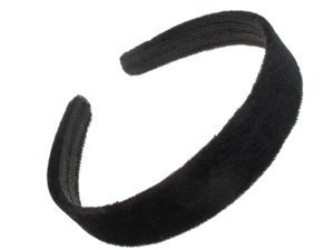 2.5cm Black Velvet Alice Band - Comfortable No Teeth Hair Hoop for Women - Picture 1 of 2