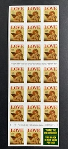 U.S. SC #2949a. 32¢ LOVE-CHERUB. Booklet Pane Of 20 Stamps. P#B1111 - Picture 1 of 2