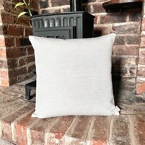 1330. Natural plain Medium weight Linen Cushion Cover. Various sizes - Picture 1 of 4