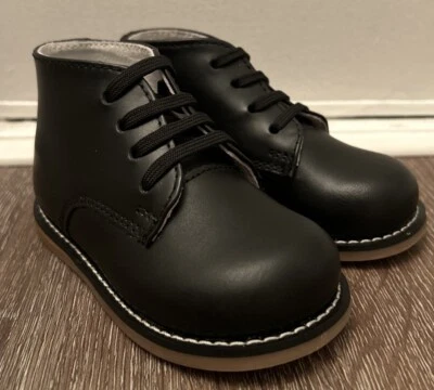 Josmo Zapatos de Bebé Caminante Cuero Logan NUEVO Clásico Negro Talla 5.5 Con Cordones Foto 1 de 4