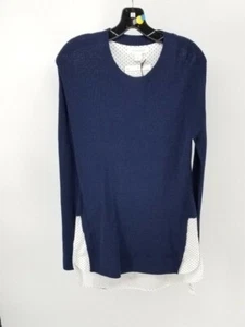 Treasure & Bond Layered Shirttail Sweater Tunic Top NEW Women's Size Small Navy - Bild 1 von 9