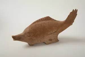 Japanese Wood Carving Sucker Fish (S3L-2) Hand Made 9.25" Hand Carved As Is - Picture 1 of 7