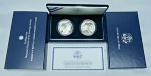 2001 American Buffalo 2 Coin Proof Silver Dollars Commemorative Coin Set w/ COA - Picture 1 of 9